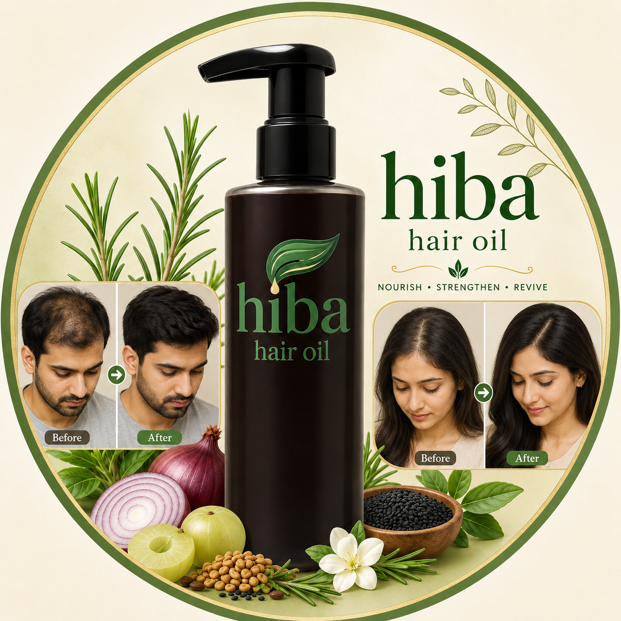Hiba Hair Oil bottle with customers